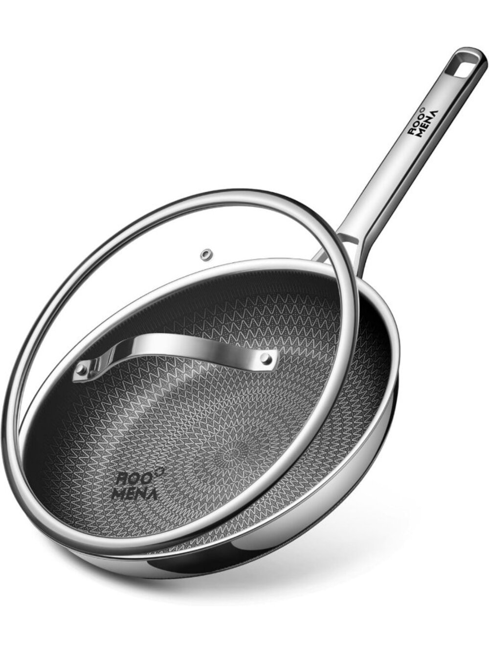 12-Inch Non-Stick Frying Pan with Lid - Hybrid Ceramic Cookware Upgrade